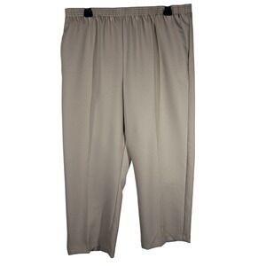 Alfred Dunner Classics Women's 16P Tan Elastic Waist Pull On Casual‎ Pants NEW